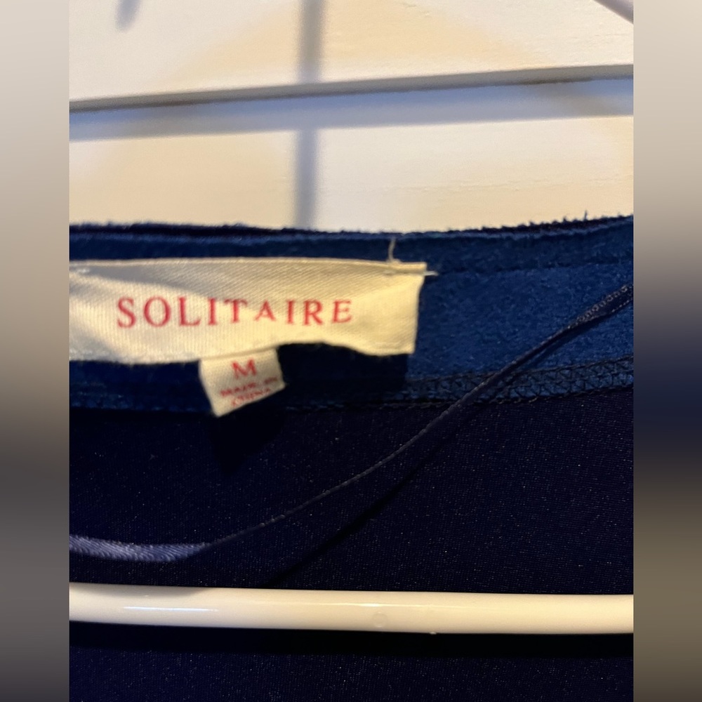 Solitaire Faux Suede Long Open Coat Women’s Sz M Jewel Blue - Picture 2 of 4